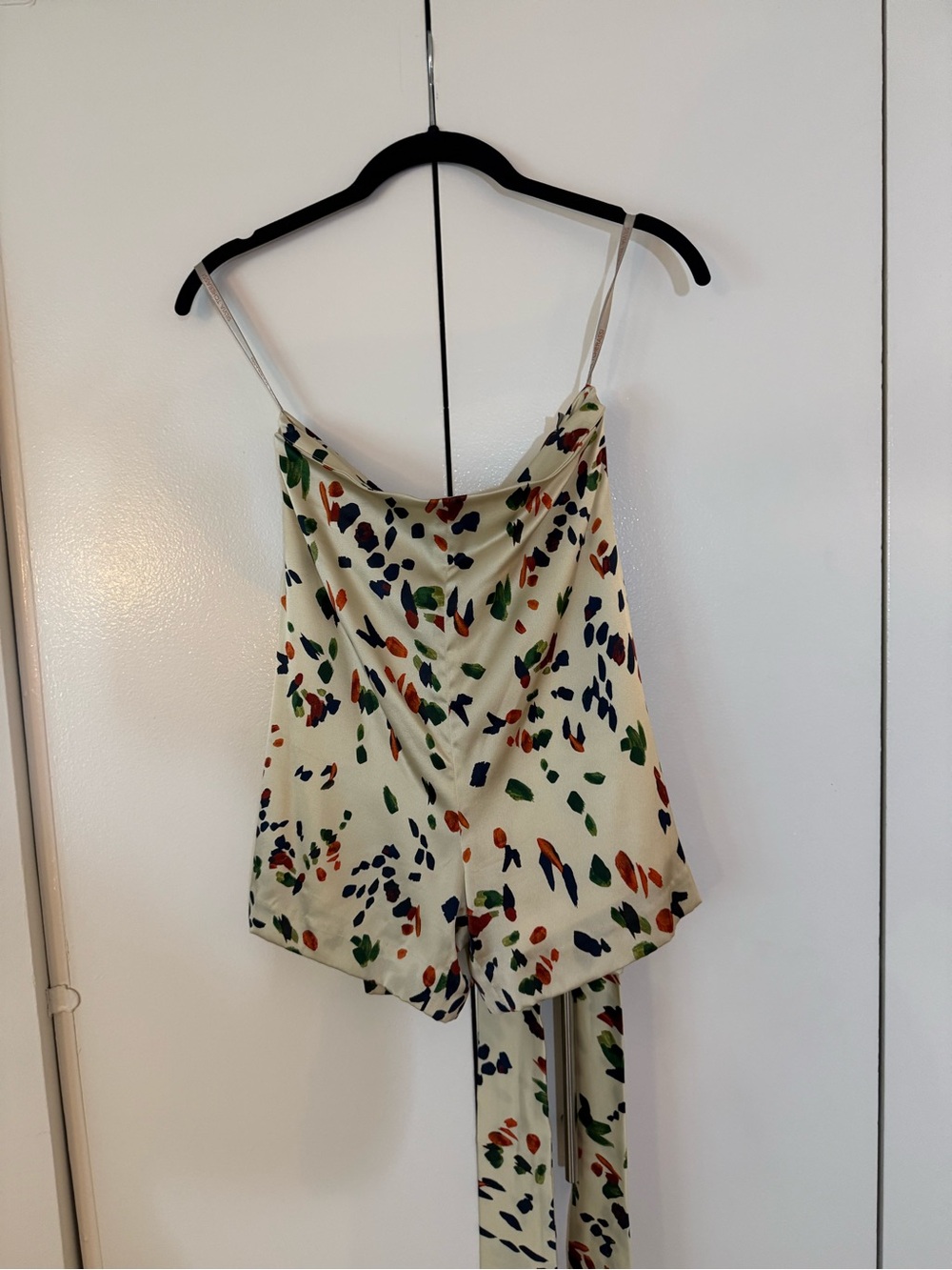 Silvia Tcherassi Silk Cream Belted Shorts